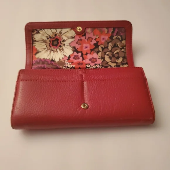 Vera Bradley Audrey Quilted Women's Wallet Pebbled Leather, Tango Red - Picture 5 of 9